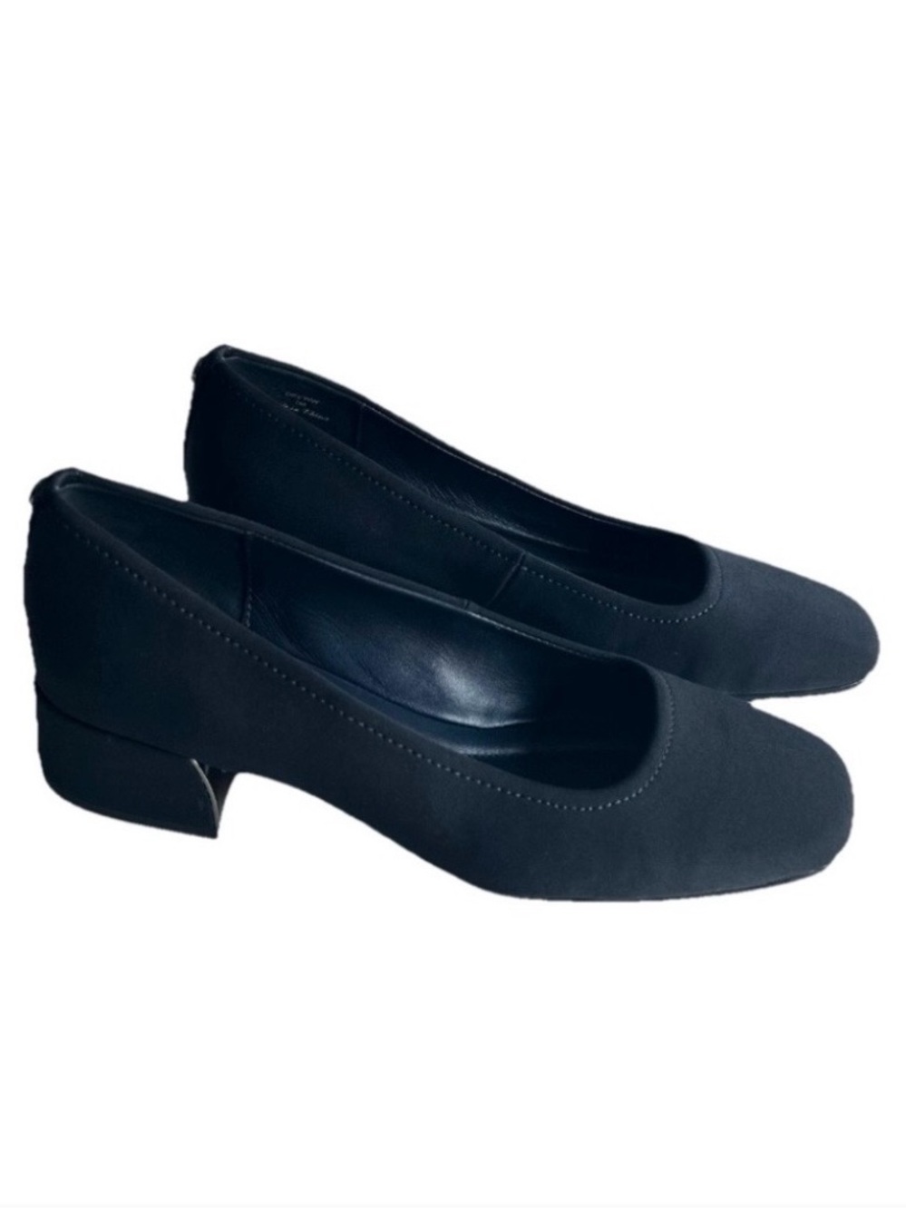 New Donald Pliner Navy Textile Rubber Outsole Square Toe Pumps size 7.
